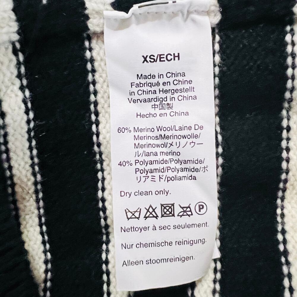 Madewell Merino Wool Blend Striped Button Detail Tunic Sweater Size XS - Picture 6 of 10